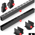 ACO Slimline Black 100cm