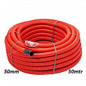 Kabelbuis 50mm rood 50 meter + trekdraad