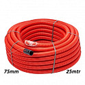 Kabelbuis 75mm rood 25 meter + trekdraad