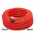Kabelbuis 75mm rood 50 meter + trekdraad