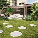 Schellevis tegel rond 100x8cm Grijs
