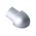 Tegelstrip ALU Hoekstuk 8mm Kwartrond Zilver