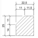 RWS betonband 11,5/22,5x25x100 grijs