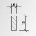 5x15x100 Betonband Zwart