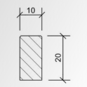 10x20x100 Betonband Grijs