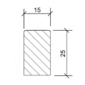 15x25x100 Betonband Grijs