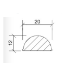 Stootband 12x20x100 1x Rond Grijs, Plakband
