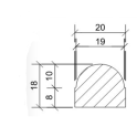 Stootband 18x20x100 1x Rond, met voet