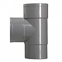 100 mm T-stuk 2x lijmmof grijs hwa