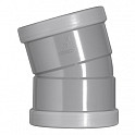125 mm 15° bocht 2x manchet pvc