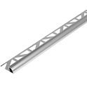 Tegelstrip ALU 8mm Kwartrond 270cm ZILVER