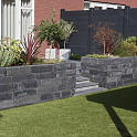 Blockstone Getrommeld 30x15x15cm Black