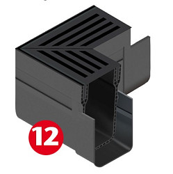 ACO Slimline Black hoekstuk