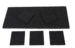 Tegeldrager 100x100x10mm Rubber Zwart