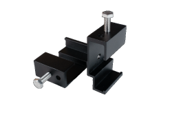 Brise Soleil verstelbare alu Montageclip RAL9005 verpakt per 10 +RVS Bouten & Schroeven