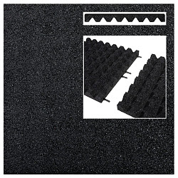 Rubbertegel 50x50x4,5cm Zwart Pen-Gat