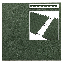 Rubbertegel 50x50x4,5cm Groen Pen-gat