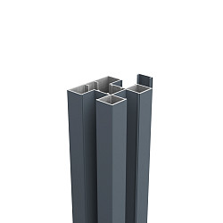 Boston alu H paal 75x75mm L-124 cm RAL7016 incl. alu afwerkingsprofiel