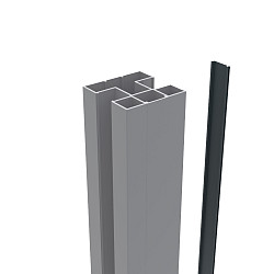 Boston alu Klikprofiel 6x24mm L-190cm RAL7016 tbv alu H paal L-190cm