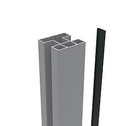 Boston alu Klikprofiel 6x24mm L-190cm RAL9005 tbv alu H paal L-190cm