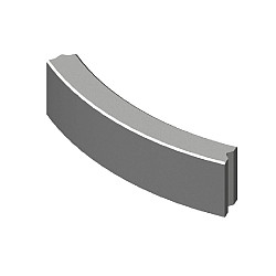 10x20 Bochtband grijs r=2.0