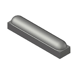 Stootband 18x20x100 2x Rond Grijs, met voet