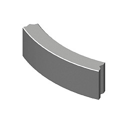 12x25 bochtband grijs