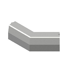 13/15x25 Hoekstuk uitwendig 45° grijs