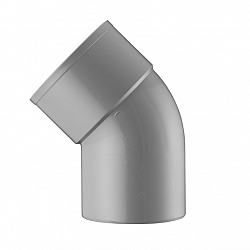 100 mm 45° bocht 1x lijmmof grijs hwa