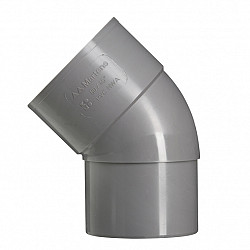100 mm 45° bocht mof/verj.spie grijs hwa