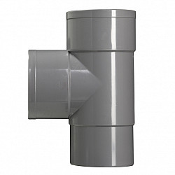 100 mm T-stuk 2x lijmmof grijs hwa