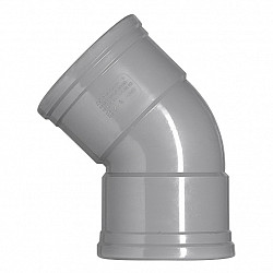 160 mm 45° bocht 2x manchet pvc