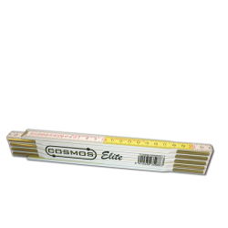 Duimstok hout 2 meter geel/wit  Cosmos