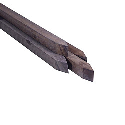 Paal Hardhout 6x6x300cm Bezaagd