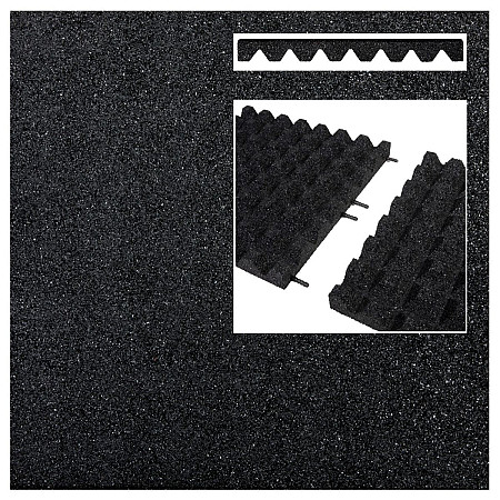 Rubbertegel EPDM Gecoat 50x50x4,5 Zwart