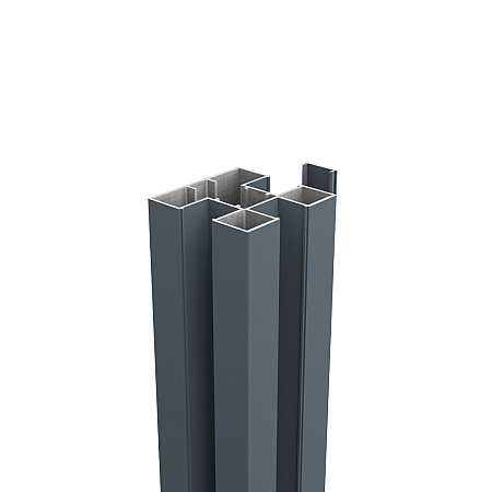 Boston alu H paal 75x75mm L-124 cm RAL7016 incl. alu afwerkingsprofiel