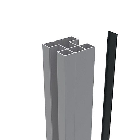 Boston alu Klikprofiel 6x24mm L-234cm RAL9005 tbv alu H paal L-234cm