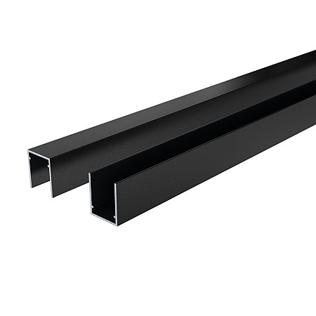 Boston Alu U-lijst start/top L175cm RAL9005 25x30mm zonder connectoren