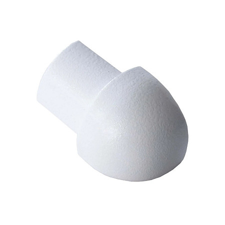 Tegelstrip ALU Hoekstuk 8mm Kwartrond Wit