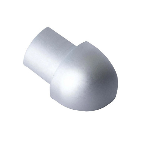 Tegelstrip ALU Hoekstuk 8mm Kwartrond Zilver
